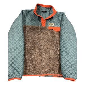 Patagonia Women’s Mixed Media Snap-T Pullover Quilted Crater Blue Rare Sz XS